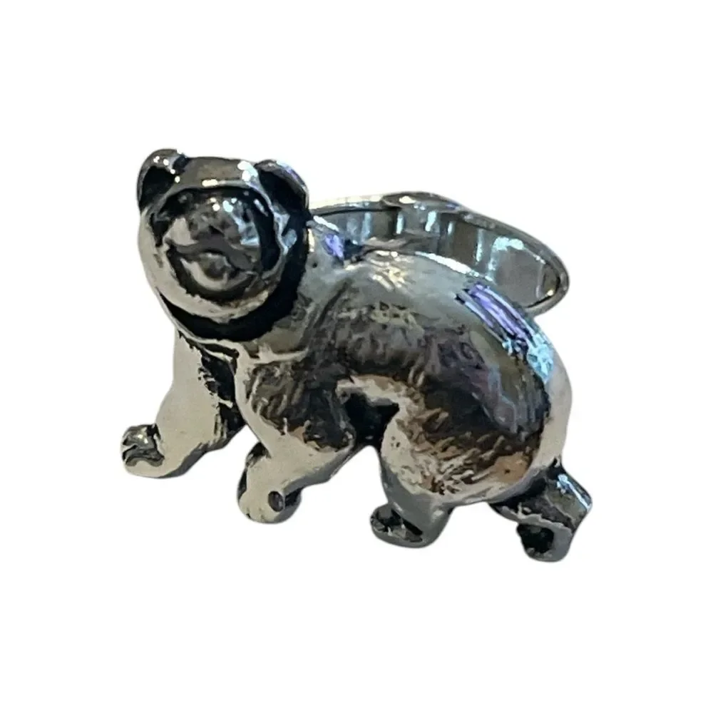 MEN'S DOLAN & BULLOCK STERLING SILVER BULL & BEAR CUFFLINK SET -NWOT-